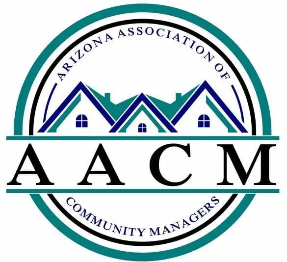A logo of the arizona association of community managers.